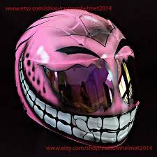 Custom Helmet Custom Motorcycle Helmet Superbike Helmet Bike Helmet Carting Helmet Crash Helmet Airbrush Painted Pink Smiley Ch01 In 2021 Bike Helmet Design Custom Motorcycle Helmet Custom Paint Motorcycle