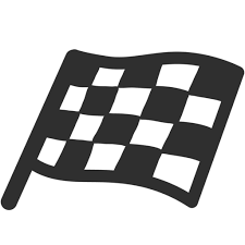 La course où se déroule le tiercé. Drapeau A Damier Emoji