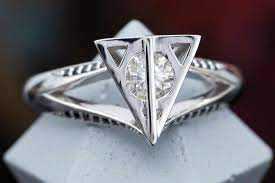 Triangle Symbol Designed Harry Potter Inspired Engagement Ring In 925 Silver Diya Harry Potter Engagement Ring Harry Potter Jewelry Rings Silver Ring Designs