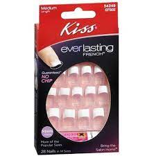Kiss Everlasting French Nails Kit Medium Length Square White Tip 28 Ea Click Image To Review More Details This Is Kiss Products Nail Kit Glue On Nails