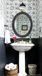 Black And White Powder Room Wallpaper Black And White Tile Wallpaper Tiny Powder Rooms Powder Room Decor Powder Room Wallpaper