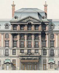 Entry Detail Of A French Academic Style Counter Proposal To The Hotel Commonwealth In Kenmo Scale Model Architecture Architecture Old Neoclassical Architecture