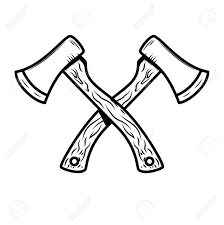 Black And White Hatchet Crossed Lumberjack Axes Isolated On White Background Design Axe Tattoo Axe Drawing Body Art Tattoos