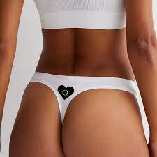 White Thong Panties QUEEN of HEARTS Printed Underwear. Cuckold - Etsy  Ireland