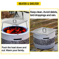 A mounting bracket hook is included for easy installation. Vevor Fire Pit Heat Deflector Fire Pit Pan Cover Stainless Steel Folda Vevor Us