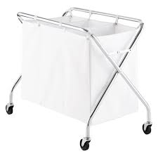 With an extra horizontal bar behind makes a whole solid frame that last longer and carry heavier. Laundry Sorter Heavy Duty 3 Bin Laundry Sorter With Wheels The Container Store