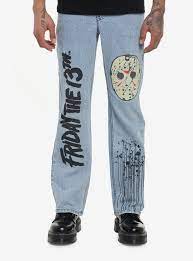 Friday The 13th Jason Voorhees Mask Straight Leg Jeans | Hot Topic