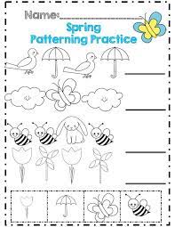 Spring Patterning Practice Spring Worksheets Kindergarten Spring Worksheet Spring Worksheets Preschool