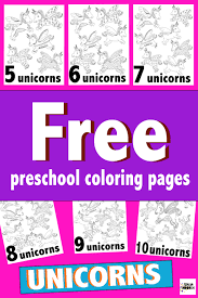 Printable colored numbers 1 10. Unicorn Numbers Coloring Pages 1 10 Free Printable Pages For Preschool Kindergarten Stevie Doodles Free Printable Coloring Pages