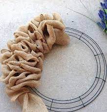 Burlap Wire Wreath Frame Idea Burlap Wreath Tutorial Burlap Crafts Diy Wreath