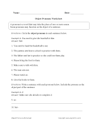 Subject And Object Pronouns Worksheets Practicing Object Pronouns Worksheet Pronoun Worksheets Third Grade Grammar Worksheets Grammar Worksheets