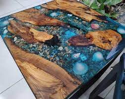 river table epoxy dining table epoxy coffee table handmade wooden table epoxy natuurlijk hout hout kunst
