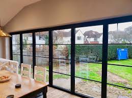 Different applications for folding sliding doors. Steel Replacement B Fold Doors 1st Folding Sliding Doors