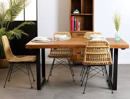 Les tables dont la longueur dépasse 250 cm peuvent présenter une légère flexion du plateau qui répond aux normes de. Table Salle A Manger Bois Brut Teck 160 260 Canada Avec 2 Allonges Tables A Manger Pier Import