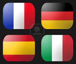 Así se preparan para el partidazo. Francia Alemania Italia Espana Banderas Botones Economia Personal