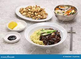 Jajangmyeon and Tangsuyuk are a Popular Korean Chinese Dish Known As Korean  Black Bean Noodles and Korean Sweet and Sour Pork Sep Stock Photo - Image  of black, homemade: 258063006