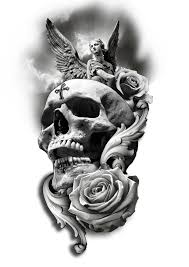 Skull Rose Angel Tattoo Design Skull Sleeve Tattoos Skull Rose Tattoos Skull Sleeve