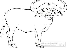 Black And White Outline Animals Buffalo Black White Outline Clipart 72088 Animal Outline Animals Black And White Clip Art Pictures