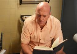 The cast and crew of breaking bad shows you how to bury 80 million dollars in the desert. Breaking Bad Review Hank Does Some Bathroom Reading