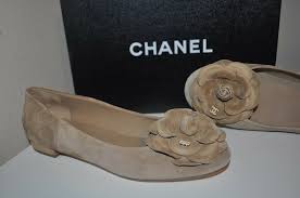 Ebay Sponsored Chanel 16b Camellia Flower Pearl Cc Ballet Flat Shoe Suede Beige Brown 40 10 Black Leather Sandals Vintage Sandals Chanel Slingback