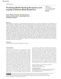 Banker's acceptance is a financial instrument that is guaranteed by the bank (instead of the account holder) for the payments at a future date. Pdf Predicting Mobile Banking Acceptance And Loyalty In Chinese Bank Customers