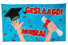 What does geslaagd mean in dutch? Vlag Hoera Geslaagd 90x150cm