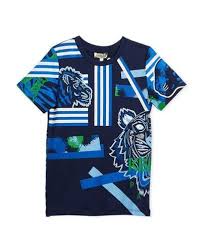Black And White Striped T Shirt Roblox Kenzo Multi Icon Tiger Striped T Shirt Navy Size 14 16 Tiger T Shirt Shirts T Shirt