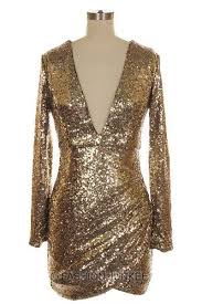 Gold Sequin V Neck Long Sleeve Dress For Josh S 30th In Vegas I Think Yes New Years Eve Dresses Nye Outfits New Years Dress