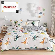 This microfiber bedding is durable and can hold up to any child's everyday use for years to come. Amazon Com Lifetb Dinosaur Bedding Cartoon Duvet Cover Set Queen Kids Boys Cotton Comforter Cover Set Rever Dinosaur Bedding Comforter Cover Kids Bedding Sets