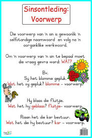 Sinsontleding Voorwerp Afrikaans Language Afrikaans Kids Poems