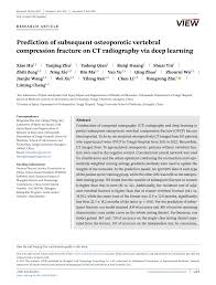 PDF) Prediction of subsequent osteoporotic vertebral compression fracture  on CT radiography via deep learning