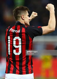 Krzysztof Piatek Of Ac Milan Celebrates After Scoring The Opening Ac Milan Milan Celebrities