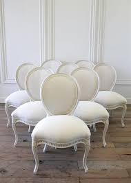 Set Of 8 Painted And Upholstered Louis Xv Style Dining Chairs From Full Bloom Cottage Dining Furniture Makeover Dining Chairs French Dining Chairs