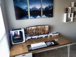 Black And White Wood Desk Home Office Battlestation Using White Wood Theme Home Office Design Battlestation Home