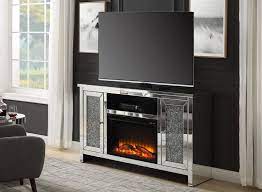 A corner fireplace tv stand is a great furniture option, especially if you have limited space in your room. New Luxury Crushed Diamond Mirrored Tv Stand Fireplace China Sparkle Mirrored Hallway Table Fireplace Silver Mirror Fireplace Console Table Made In China Com