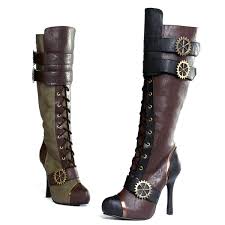 Ellie Shoes 420 Quinley 4 Inch Heel Knee High Steampunk Boot With Laces Women