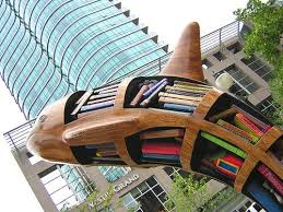 Book Sculpture By 3obryans Via Flickr A Bookshelf Sculpture Outside The Public Library In Vancouver B C Cool Books Book Sculpture Adventure Picture