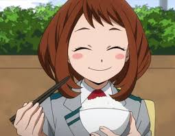 Ochako Eating Rice My Hero Academia Know Your Meme All of them are cute teenagers who have quirks. ochako eating rice my hero academia
