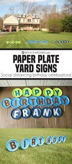 Would you ever try to make a 3d sign with chipboard and a cricut maker? Paper Plate Birthday Yard Sign Spot Of Tea Designs