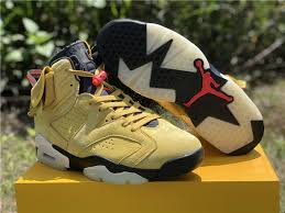 Other shades of the sneaker expected include a dark mustard yellow suede, the shoe options a lot of of an equivalent construction as the expected set has a stash pocket detail on the take a look at the clip below and let us know what you think about the travis scott x air jordan 6 yellow cactus jack. Hot Sell Travis Scott X Air Jordan 6 Wheat Yellow Cn1084 300 Cheap