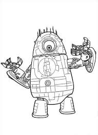 Download random coloring sheets for free. Monsters Vs Aliens One Eyed Robot Coloring Page Coloringplus Coloring Home