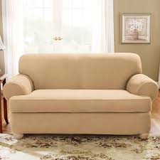 Soft Suede T Cushion Loveseat Slipcover In 2020 Slipcovered Sofa Loveseat Slipcovers Cushions On Sofa