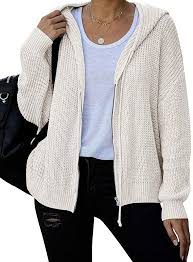 Check spelling or type a new query. Buy Modershe Womens Hooded Zip Up Cardigan Chunky Knit Sweater Jacket Boyfriend Open Front Oversized Coat Online In Hungary B087f8cvd1