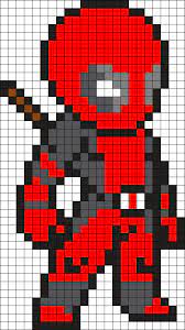 deadpool perler bead pattern sprite patterns pixel art grid crochet coloriage du kurdistan