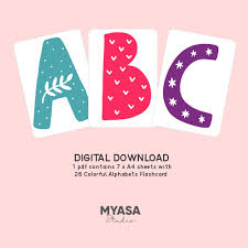 A report card is a piece of paper that throws light on individual's performance. Pdf Only Abc Alphabet Colorful Baby Art Flash Cards Printable Digital Download Flash Card Set Shopee Malaysia