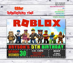 Roblox Personalized Digital Party Invitation Roblox Birthday Etsy In 2020 Party Invitations Party Locations Invitations