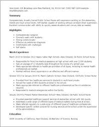 Nursing students can use them to apply for internships too. Public School Nurse Resume Template Best Design Tips Myperfectresume