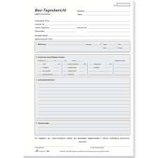 Rnk Verlag Vordruck Bau Tagesbericht Sd Block Din A4 1309 Bei Www Officeb2b De Gunstig Kaufen