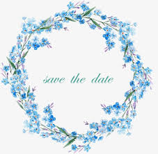 Blue Border Circle Border Blue Flowers Frame Png And Vector Feather Wall Art Flower Frame Wreath Watercolor