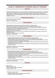 Check spelling or type a new query. Quality Assurance Business Analyst Resume Example